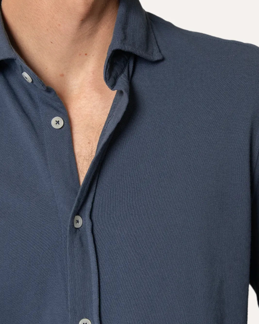 CAMISA PIQUÉ AZUL DENIM