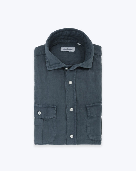 CAMISA MOGAMBO 4 BOLSILLOS AZUL