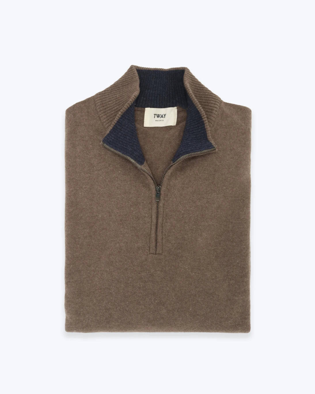 JERSEY SEMI CREMALLERA MARRON