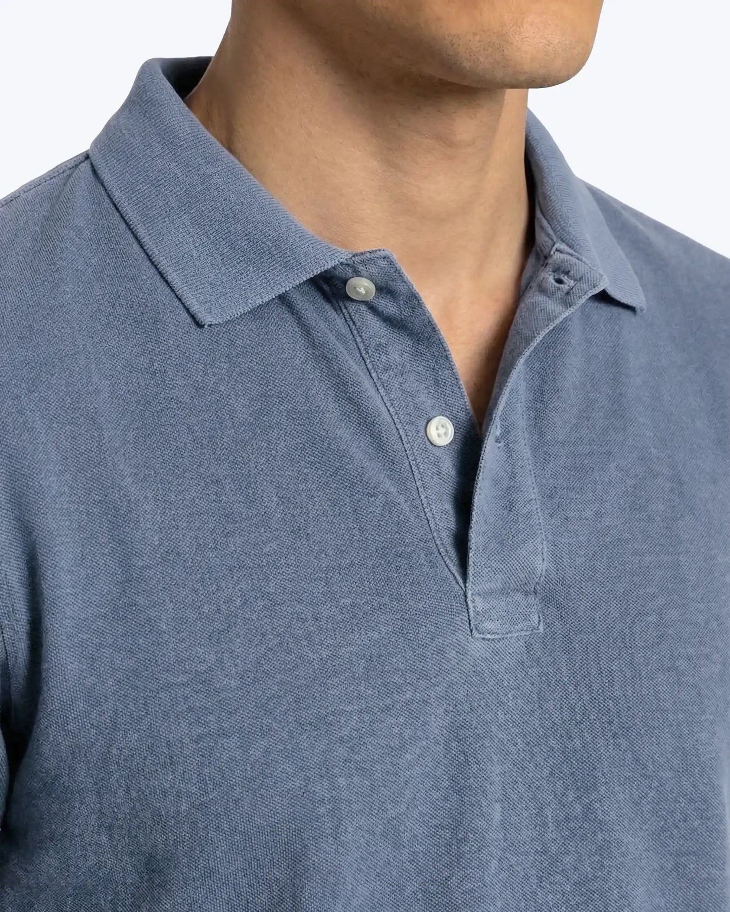 POLO MANGA CORTA PIQUÉ AZUL