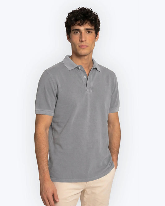 POLO MANGA CORTA PIQUÉ GRIS