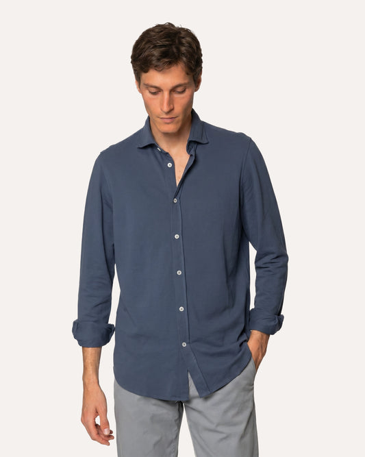 CAMISA PIQUÉ AZUL DENIM