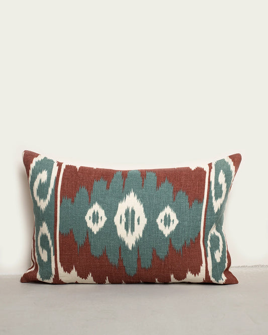 ALMOHADÓN IKAT LAYA VERDE CALDERO 40X60CM