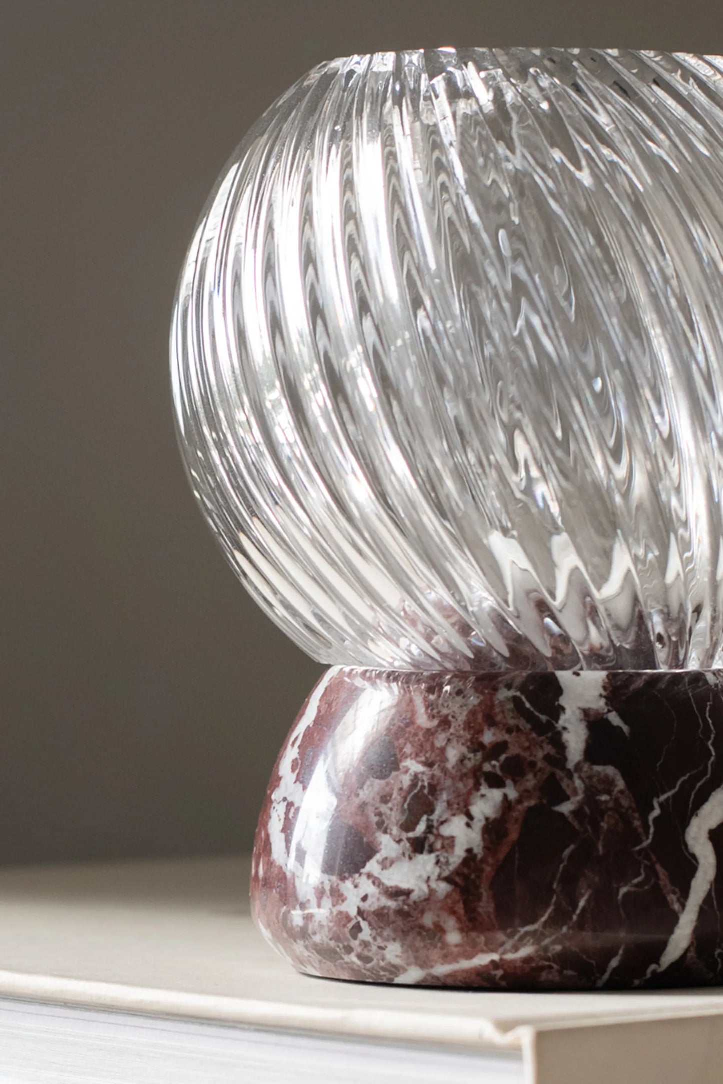 CRYSTAL CANDLE HOLDER WITH MARBLE BASE