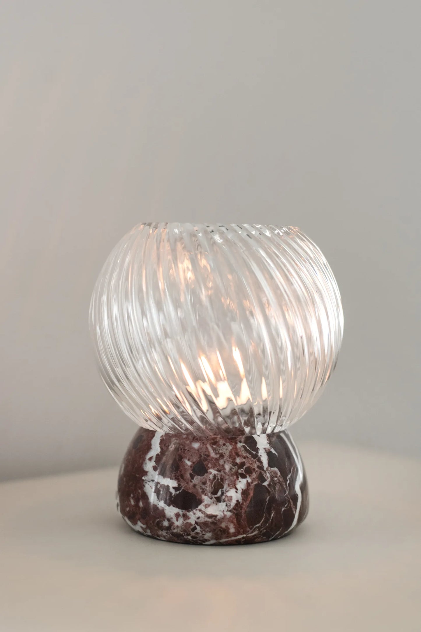 CRYSTAL CANDLE HOLDER WITH MARBLE BASE
