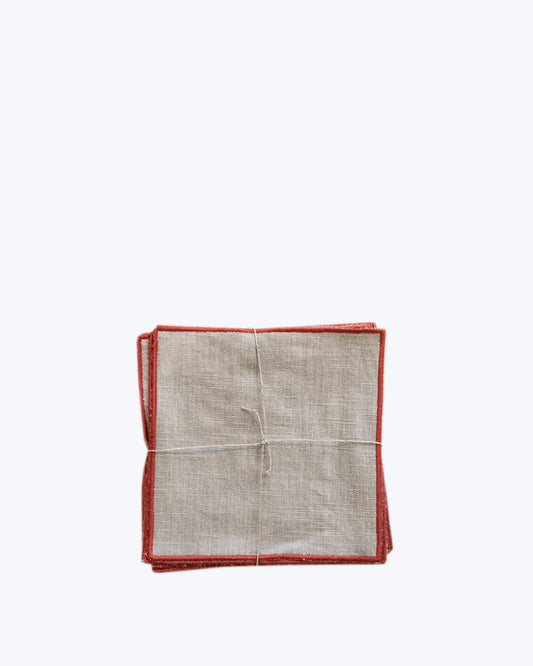 SET 6 SERVILLETAS COCKTAIL LINO