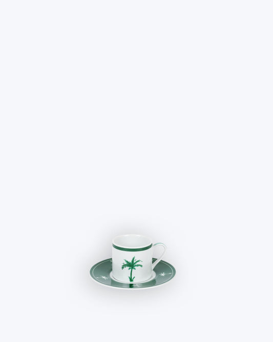SET DE 2 TAZAS DE CAFÉ PALMERA