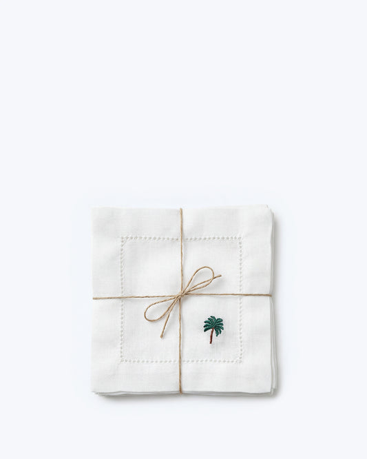 SET DE 6 SERVILLETAS APERITIVO PALMERA 15CM