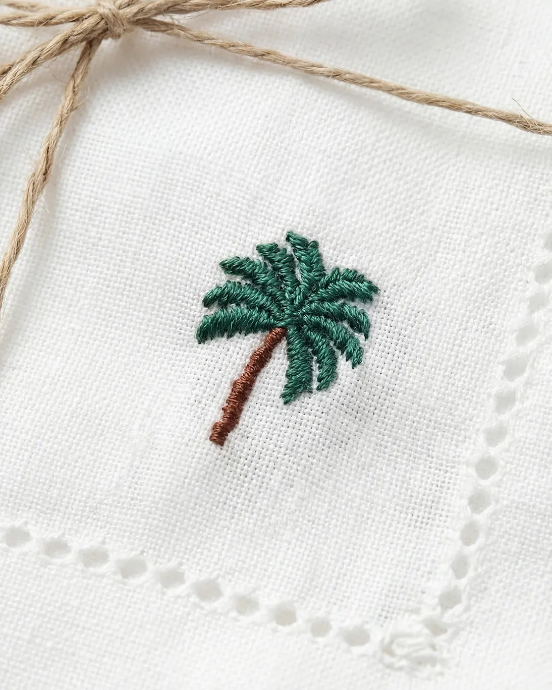 SET DE 6 SERVILLETAS APERITIVO PALMERA 15CM