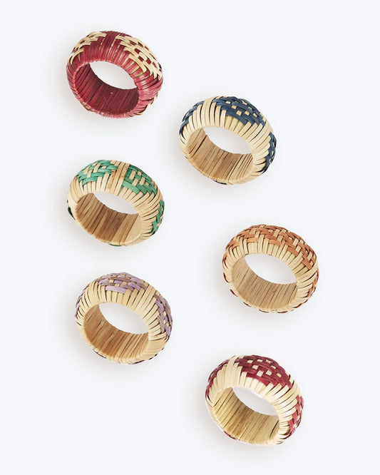 SET DE 6 SERVILLETEROS DE RATÁN