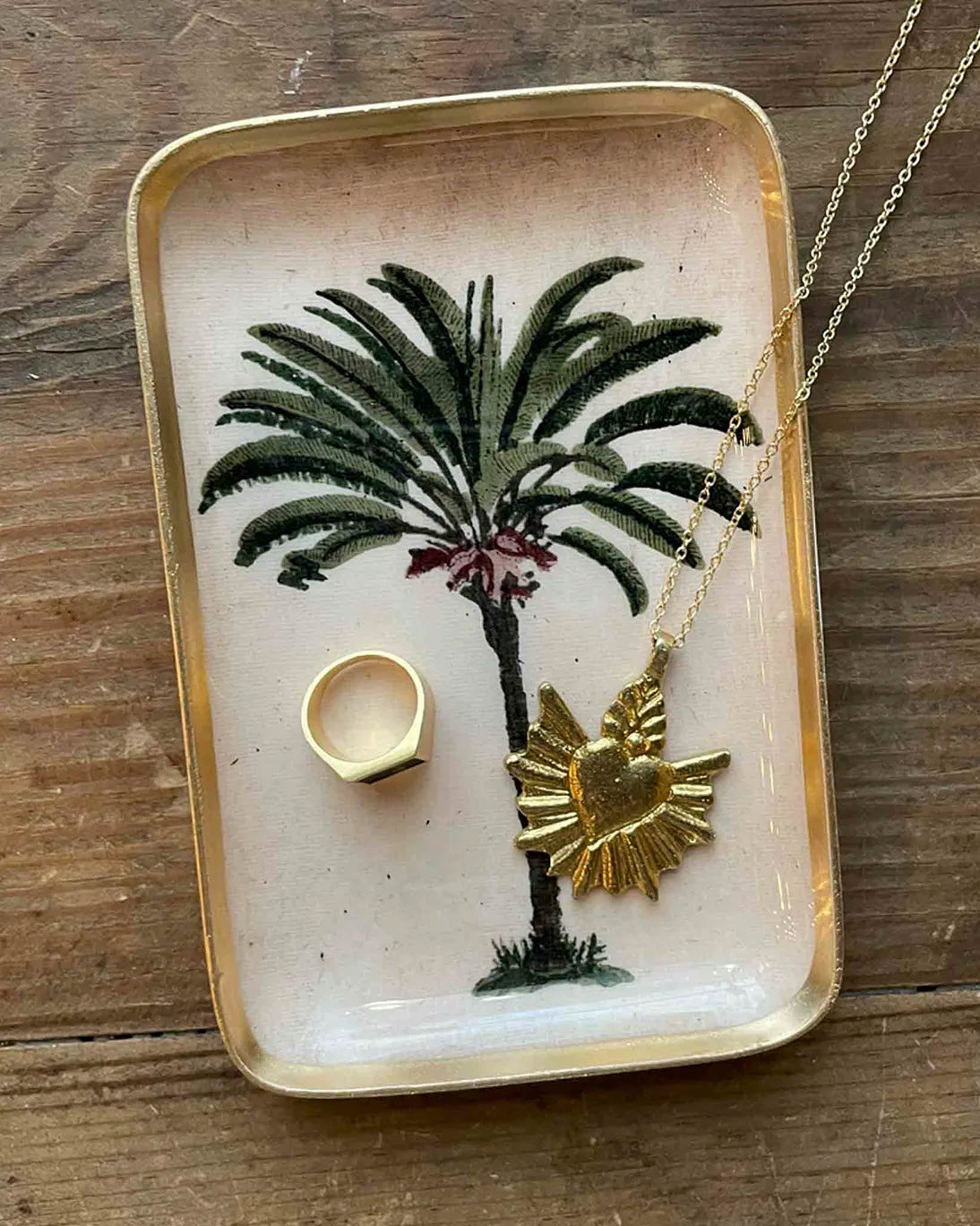 BANDEJA ESMALTADA PALMIER 15X10CM