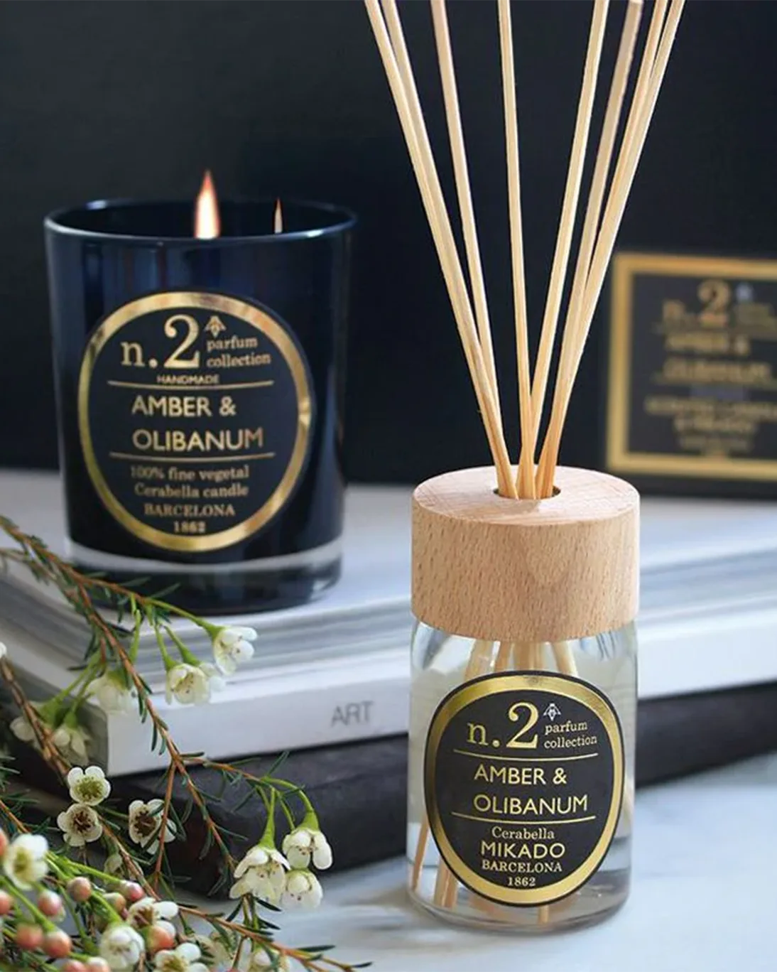 MIKADO SET + AMBER CANDLE &amp; OLIBANUM