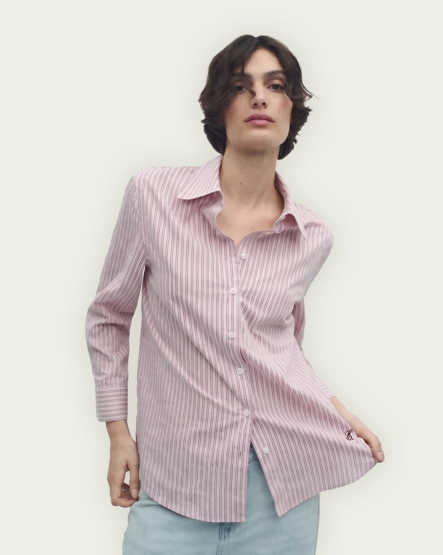 CAMISA ROSA DE RAYAS KEATON