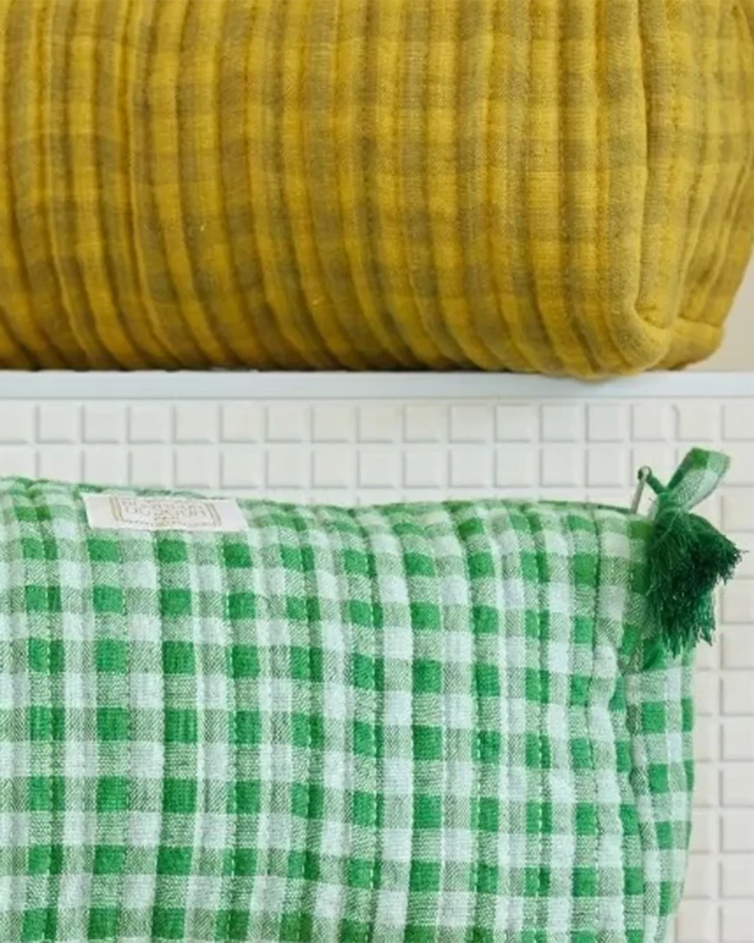 NECESER INDIRA VICHY VERDE PEQUEÑO 23X10X7CM