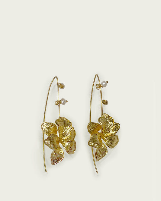 PENDIENTE FLOR PERLITAS