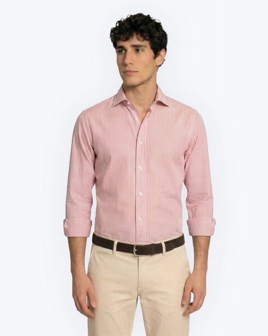 CAMISA ROSA CON RAYAS
