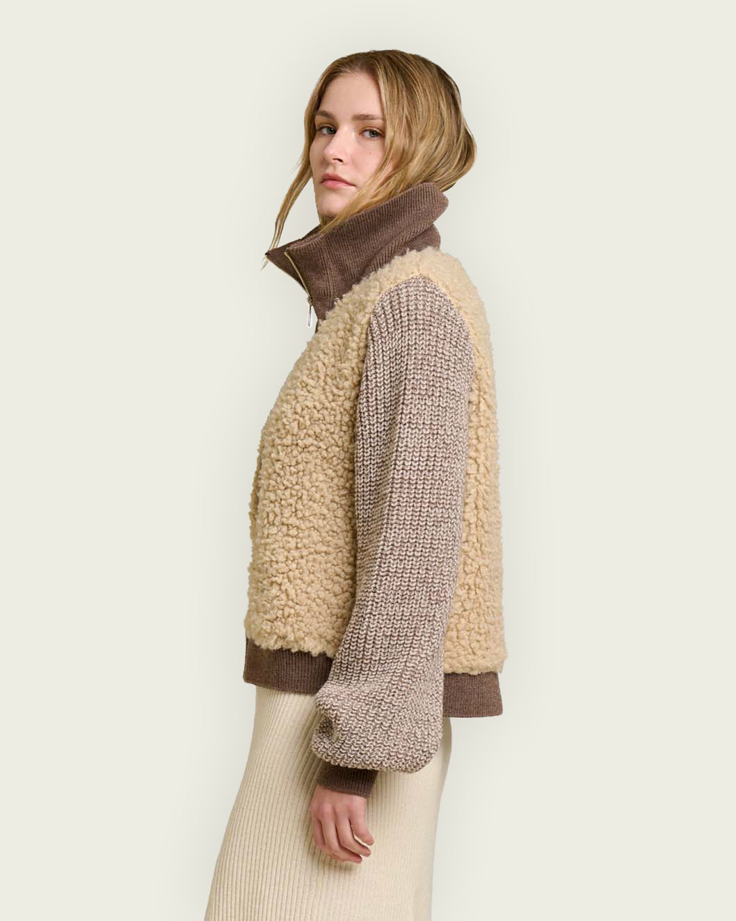 CHAQUETA BIMATERIAL