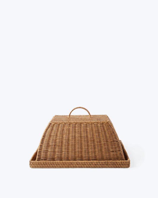 BANDEJA RATTAN CON TAPA TAYLOR 40X40CM