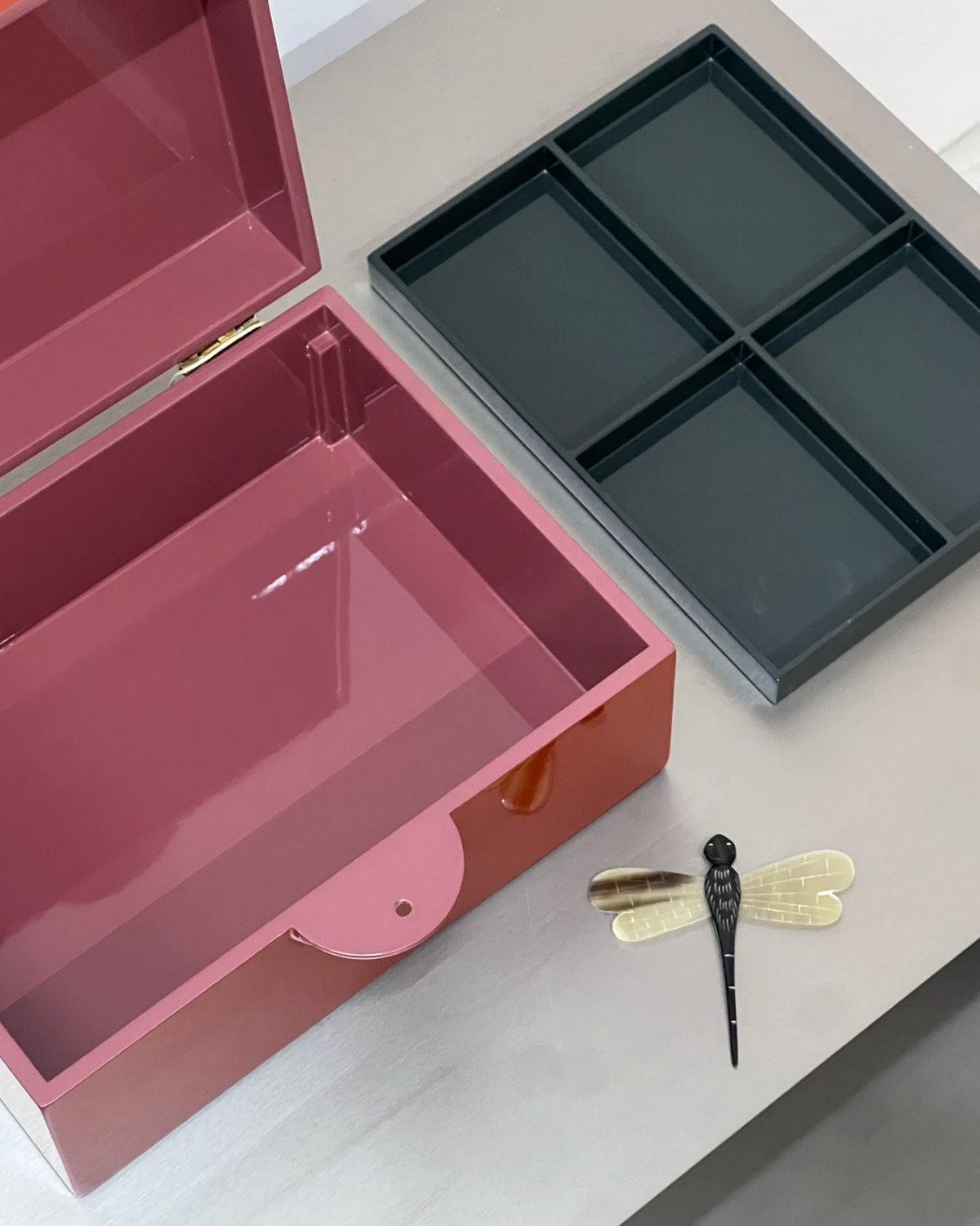 CAJA LIBELULA ESMALTADA XXL RUST