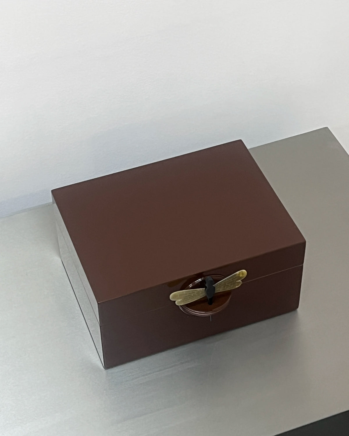 CAJA LIBELULA ESMTALTADA XL CHOCOLATE