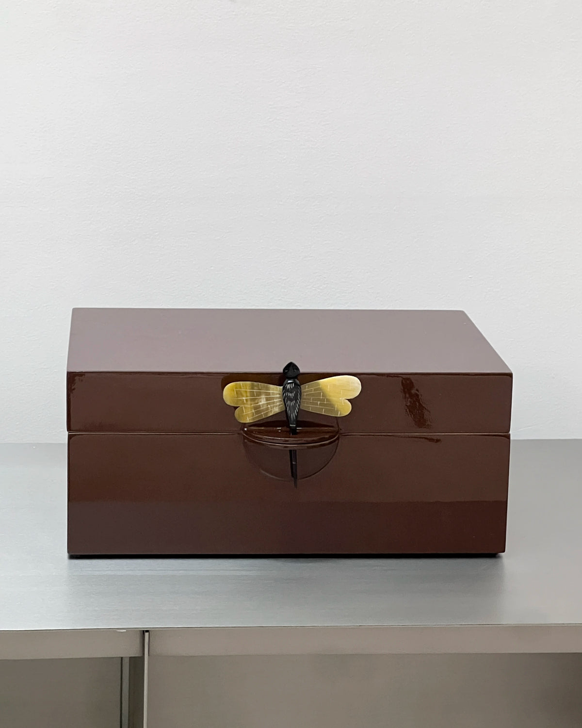 CAJA LIBELULA ESMALTADA XXL CHOCOLATE