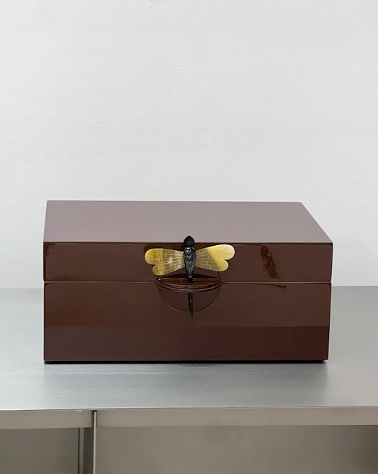 CAJA LIBELULA ESMALTADA XXL CHOCOLATE