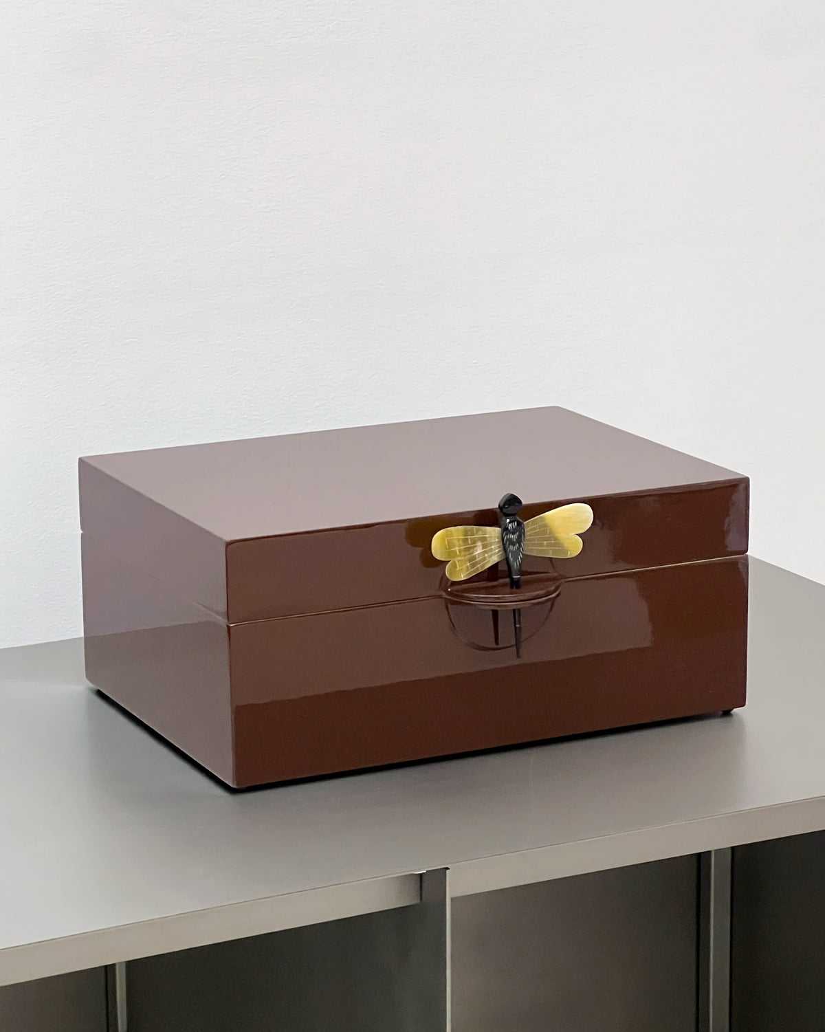 CAJA LIBELULA ESMALTADA XXL CHOCOLATE