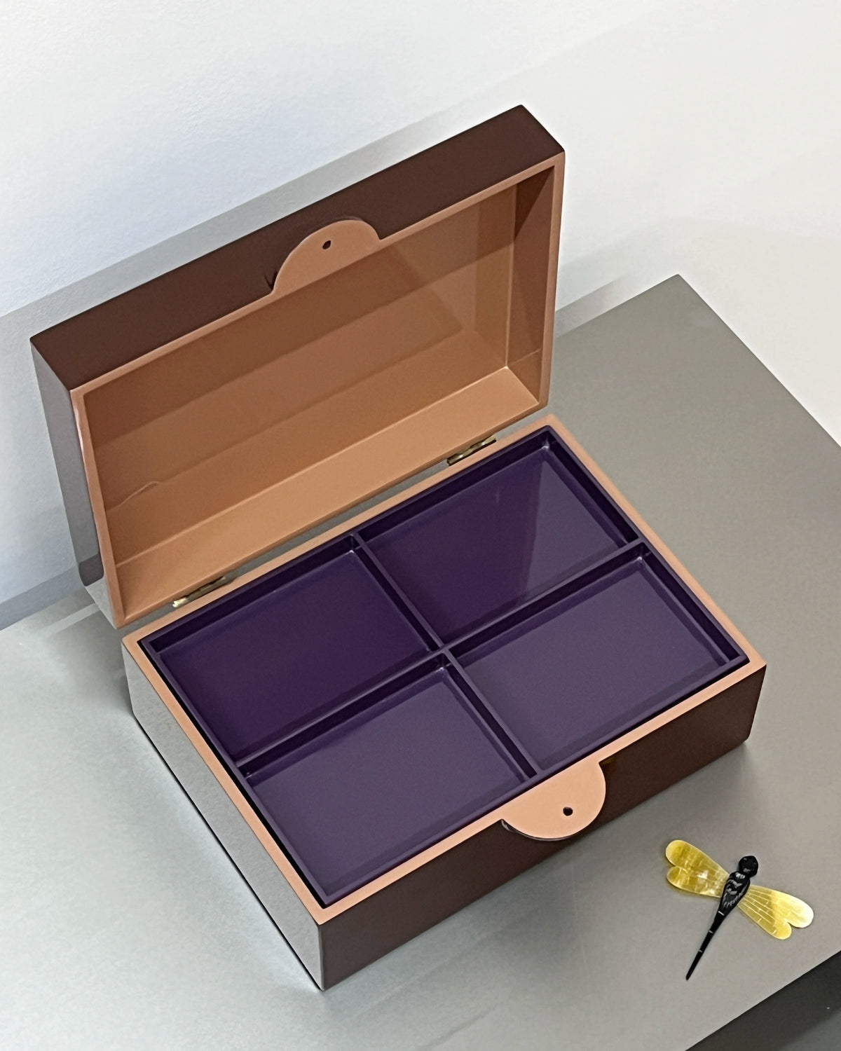 CAJA LIBELULA ESMALTADA XXL CHOCOLATE